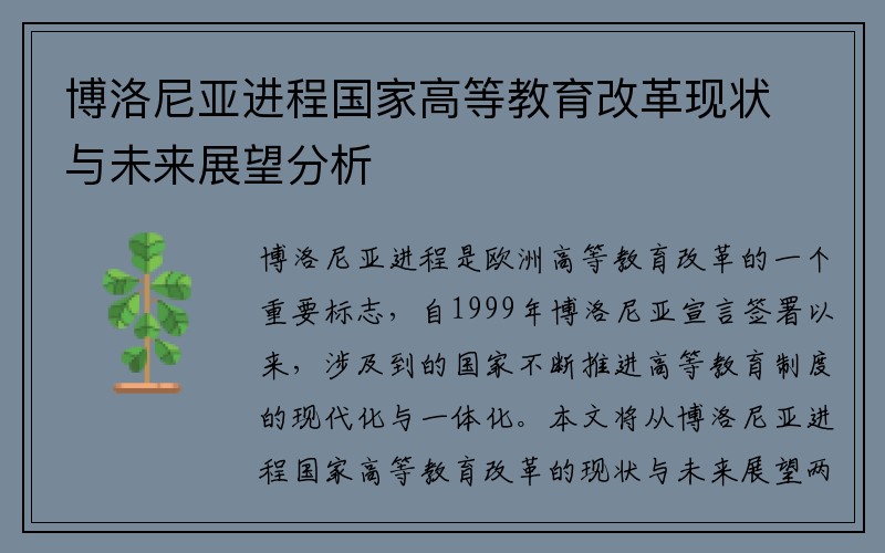 博洛尼亚进程国家高等教育改革现状与未来展望分析